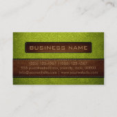 Carte De Visite Revêtement en cuir vert acide professionnel (Dos)