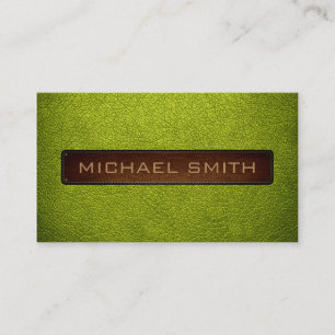 Carte De Visite Revêtement en cuir vert acide professionnel