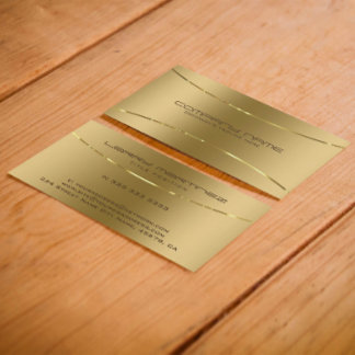 Carte De Visite Revêtement en métal moderne Faux or en acier inoxy