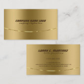 Carte De Visite Revêtement en métal moderne Faux or en acier inoxy (Devant / Derrière)