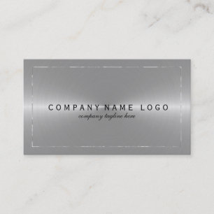 Carte De Visite Revêtement métallique Faux gris argenté en acier i