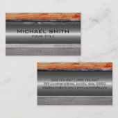 Carte De Visite Revêtement moderne en bois Acier inoxydable en arg (Devant / Derrière)