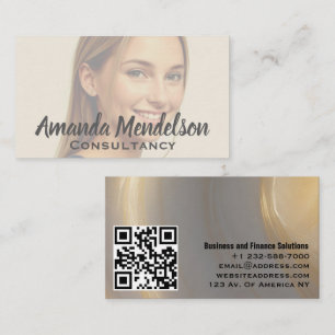 Carte De Visite Revêtement photo professionnel moderne complet QR