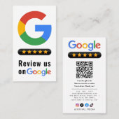 Carte De Visite Review Google Review QR Code Google Ratings (Devant / Derrière)