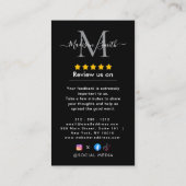Carte De Visite Review Google Review QR Code Google Ratings (Dos)