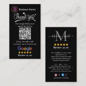 Carte De Visite Review Google Review QR Code Google Ratings (Devant / Derrière)