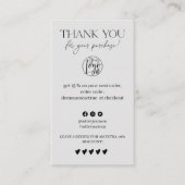Carte De Visite Review Simple light grey order merci (Devant)