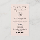 Carte De Visite Review Simple noir et rose commande merci (Devant)