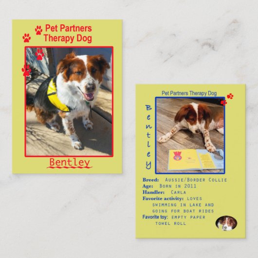 carte de visite révisé par bentley (Devant / Derrière)