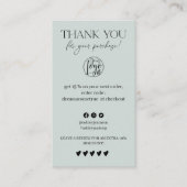 Carte De Visite Révision Simple sage vert ordre merci (Devant)