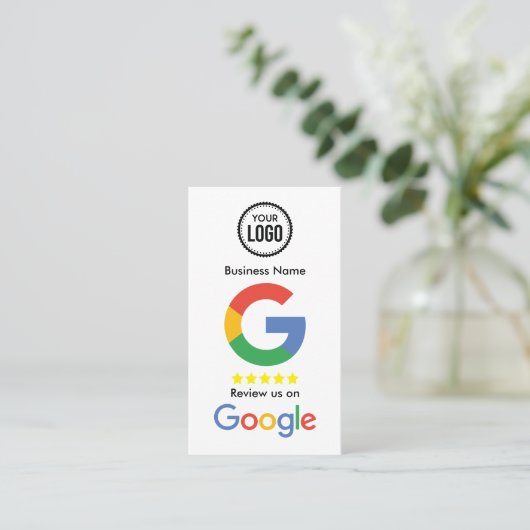 Carte De Visite Revue Google avec lien de code QR (Debout devant)