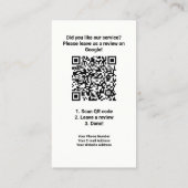 Carte De Visite Revue Google avec QR Code Lien Vitrage (Dos)