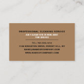 Carte De Visite Rez-de-chaussée, Service de nettoyage (Dos)