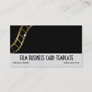 Carte De Visite Rhinestone Design Metallic Gold Film Strip