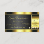 Carte De Visite Rhinestones de luxe noir et or Lumineuses Faux (Dos)