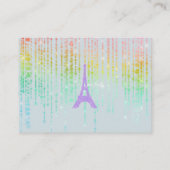 Carte De Visite Rhinestones violets Tour Eiffel (Dos)