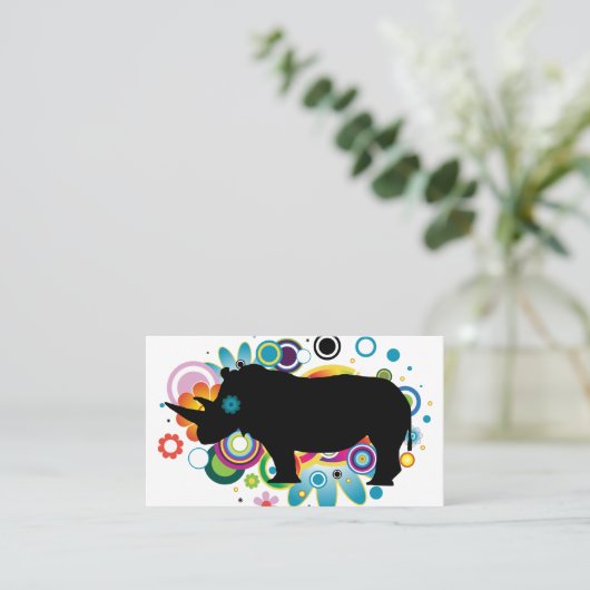 Carte de visite rhinocéros Abstraits (Debout devant)