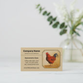 Carte De Visite Rhode Island Red Rooster (Debout devant)