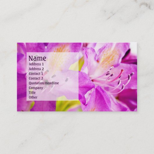 Carte De Visite Rhododendron 2 (Devant)