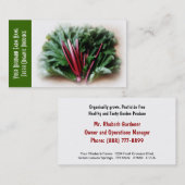 Carte De Visite Rhubarbe et feuille, cultivateurs de jardin (Devant / Derrière)