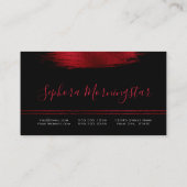 Carte De Visite Rich Crimson Rouge Métallurgique Paint Stroke (Dos)