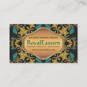 Carte De Visite Rich Elegant Royal Eastern Turquoise Black Gold Ba