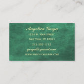Carte de visite riche de damassé de Forest Green (Dos)