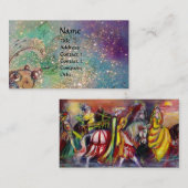 Carte De Visite RIDEAUX DE CHEVAL, MUSIQUE DANS LA NUIT Bleu Étinc (Devant / Derrière)