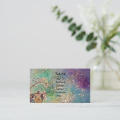 Carte De Visite RIDEAUX DE CHEVAL, MUSIQUE DANS LA NUIT Bleu Étinc (Debout devant)