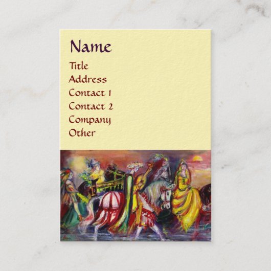 Carte De Visite RIDERS CHEVAUX, MUSIQUE DANS L'Imaginaire DE NUIT (Devant)