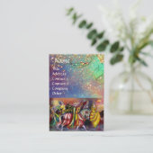 Carte De Visite RIDERS DANS LA NUIT bleu vif turquoise, doré éclat (Debout devant)