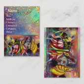 Carte De Visite RIDERS DANS LA NUIT bleu vif turquoise, doré éclat (Devant / Derrière)