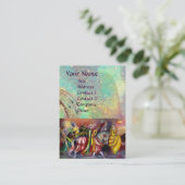 Carte De Visite RIDERS DANS LA NUIT bleu vif turquoise, doré éclat (Debout devant)