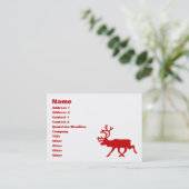 Carte De Visite Rindeer rouge / Silhouette caribou (Debout devant)