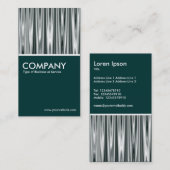 Carte De Visite Ripples en Satin Argent - Jade Vert Foncé (Devant / Derrière)