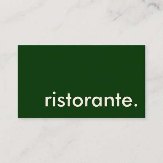 Carte De Visite ristorante. (Devant)