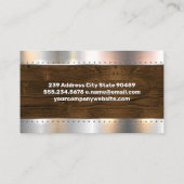 Carte De Visite Rivets à brosse métallique | Arrière - plan de boi (Dos)