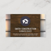 Carte De Visite Rivets métalliques | Bois | Logo du marteau (Devant)