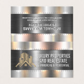 Carte De Visite Rivets métalliques de construction | Logo des prop (Extérieur déplié)