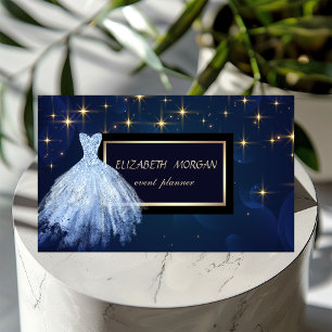 Carte De Visite Robe bleue élégante et moderne des stars glamour 