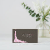 Carte De Visite Robe Brown rose et blanche Mariage et dentelle Vin (Debout devant)