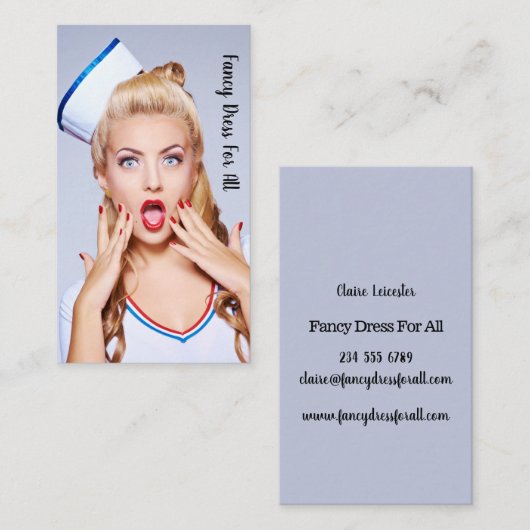 Carte de visite Robe chic. (Devant / Derrière)