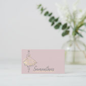 Carte De Visite Robe de boutique de mode rose or (Debout devant)