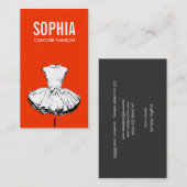 Carte De Visite Robe de fille Couture rouge Boutique de mode (Devant / Derrière)