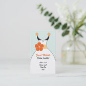 Carte De Visite Robe de mariage avec Flower2 orange (Debout devant)