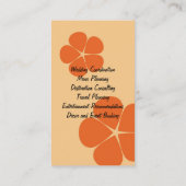Carte De Visite Robe de mariage avec Flower2 orange (Dos)