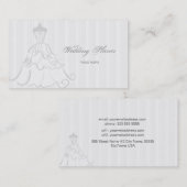 Carte De Visite Robe De Mariage Élégante Blanc Et Gris (Devant / Derrière)