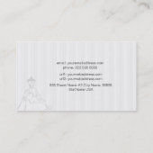 Carte De Visite Robe De Mariage Élégante Blanc Et Gris (Dos)