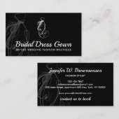 Carte De Visite Robe de mariée de Mariage noir (Devant / Derrière)