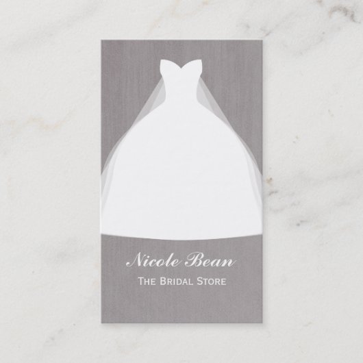 Carte De Visite Robe de Mariée Glamour Moderne Chic Mariage (Devant)